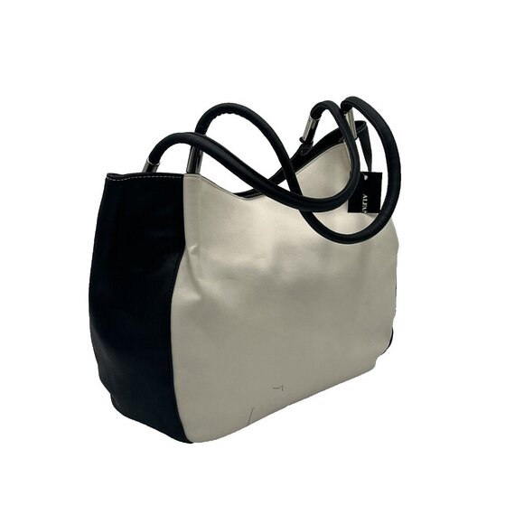 Alfani Womens Bangle Tote Cloud White/Black One Size - Minor Defect MSRP $99.50 - Picture 2 of 8